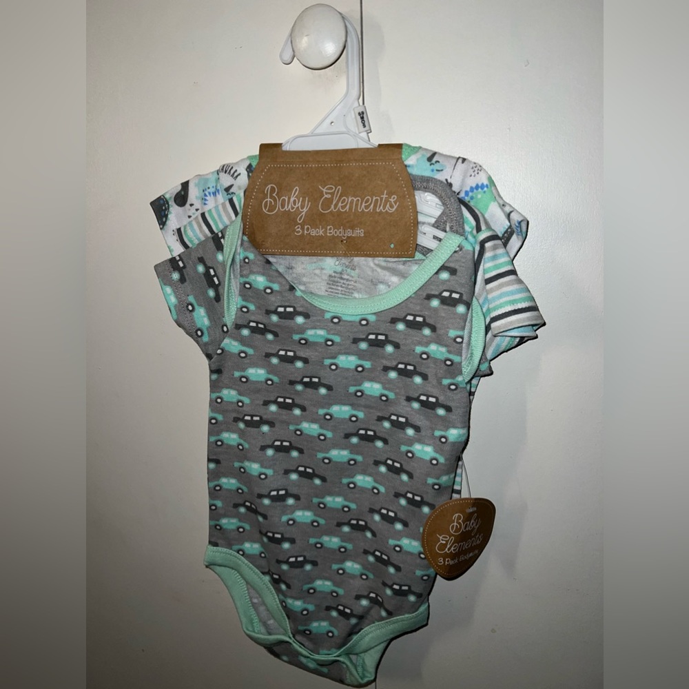 3 pack bodysuit for baby boy 🩵